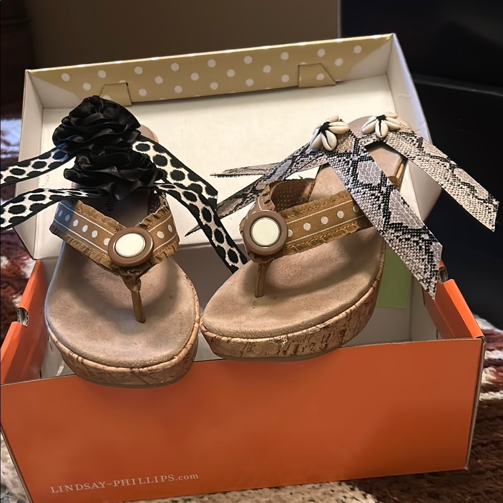 Lindsay Phillips Animal Print Interchangeable Sandals